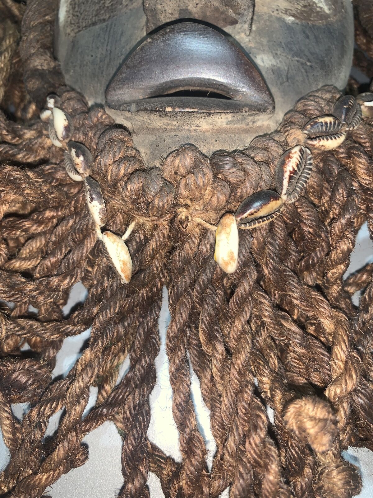 Dan Mask with Cowries and Rope Beard African mask great size OFFERS #12