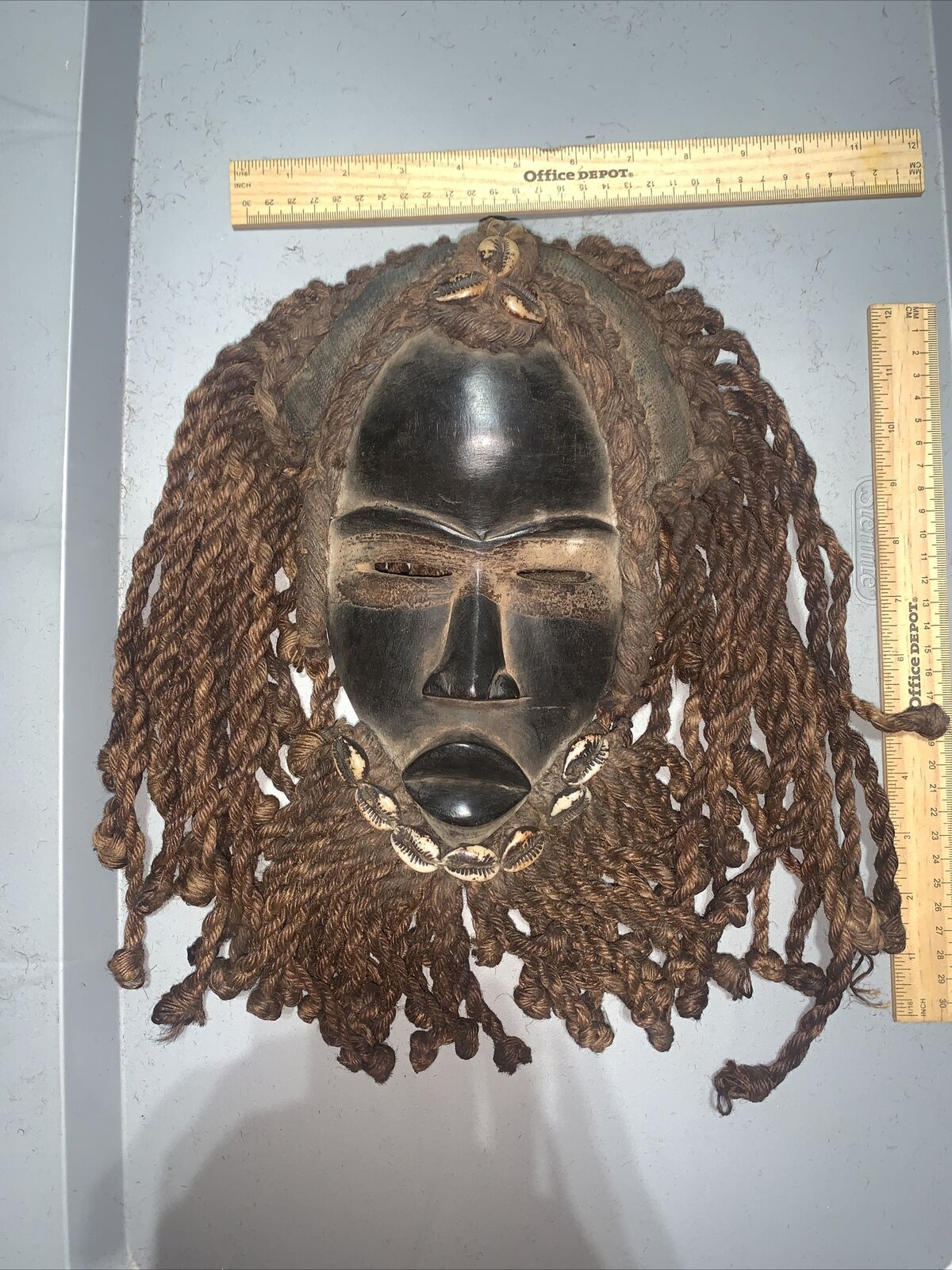 Dan Mask with Cowries and Rope Beard African mask great size OFFERS #15